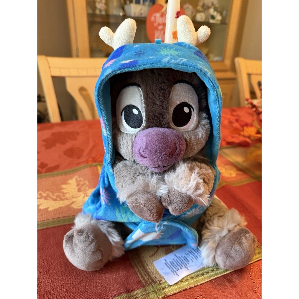 Disney Parks Frozen Sven Reindeer Baby Babies W/ Blanket Pouch Plush Swaddle